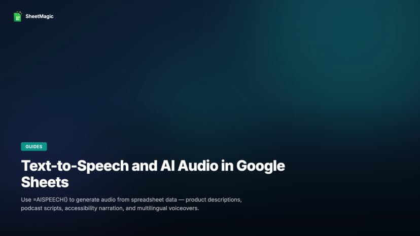 Text-to-Speech and AI Audio in Google Sheets
