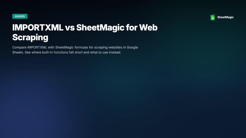 IMPORTXML vs SheetMagic for Web Scraping