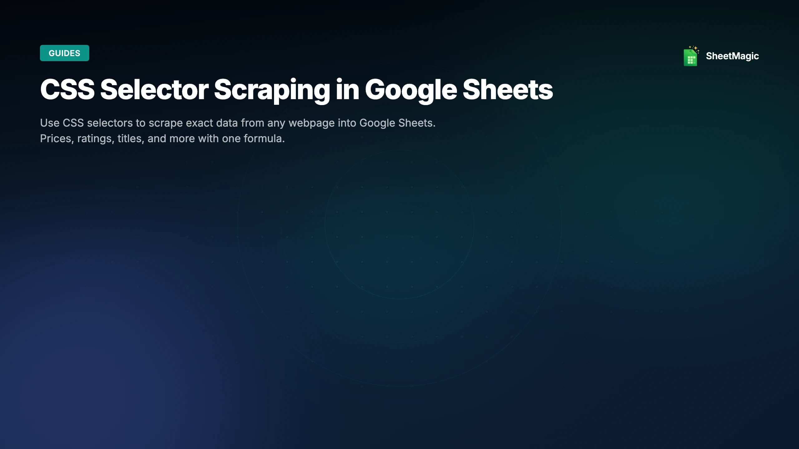 CSS Selector Scraping in Google Sheets